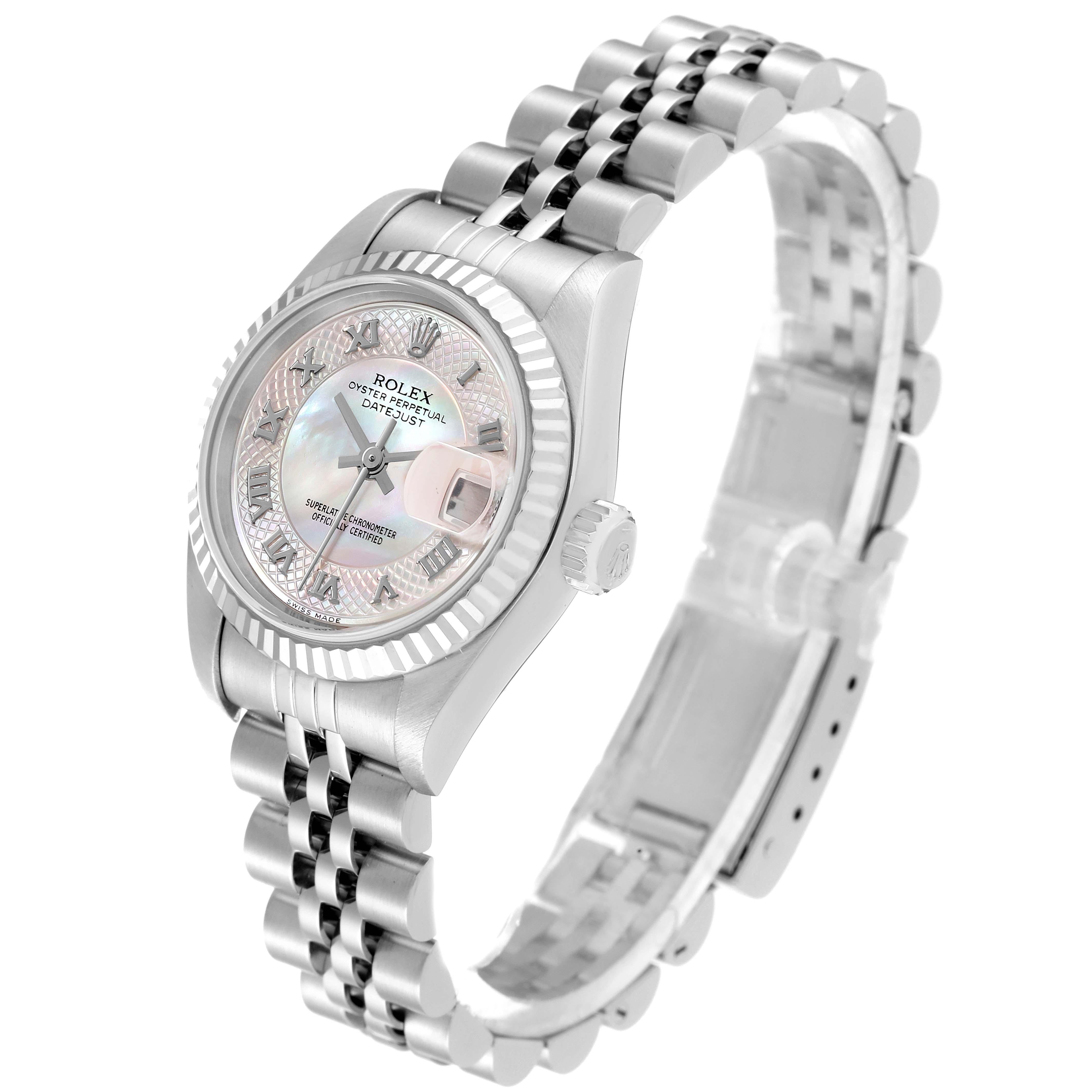 Women's Rolex Datejust Steel White Gold Decorated Mother Of Pearl Ladies Watch 79174 For Sale