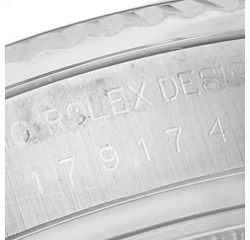 Rolex Datejust Steel White Gold Diamond Dial Ladies Watch 179174 Box Card 3