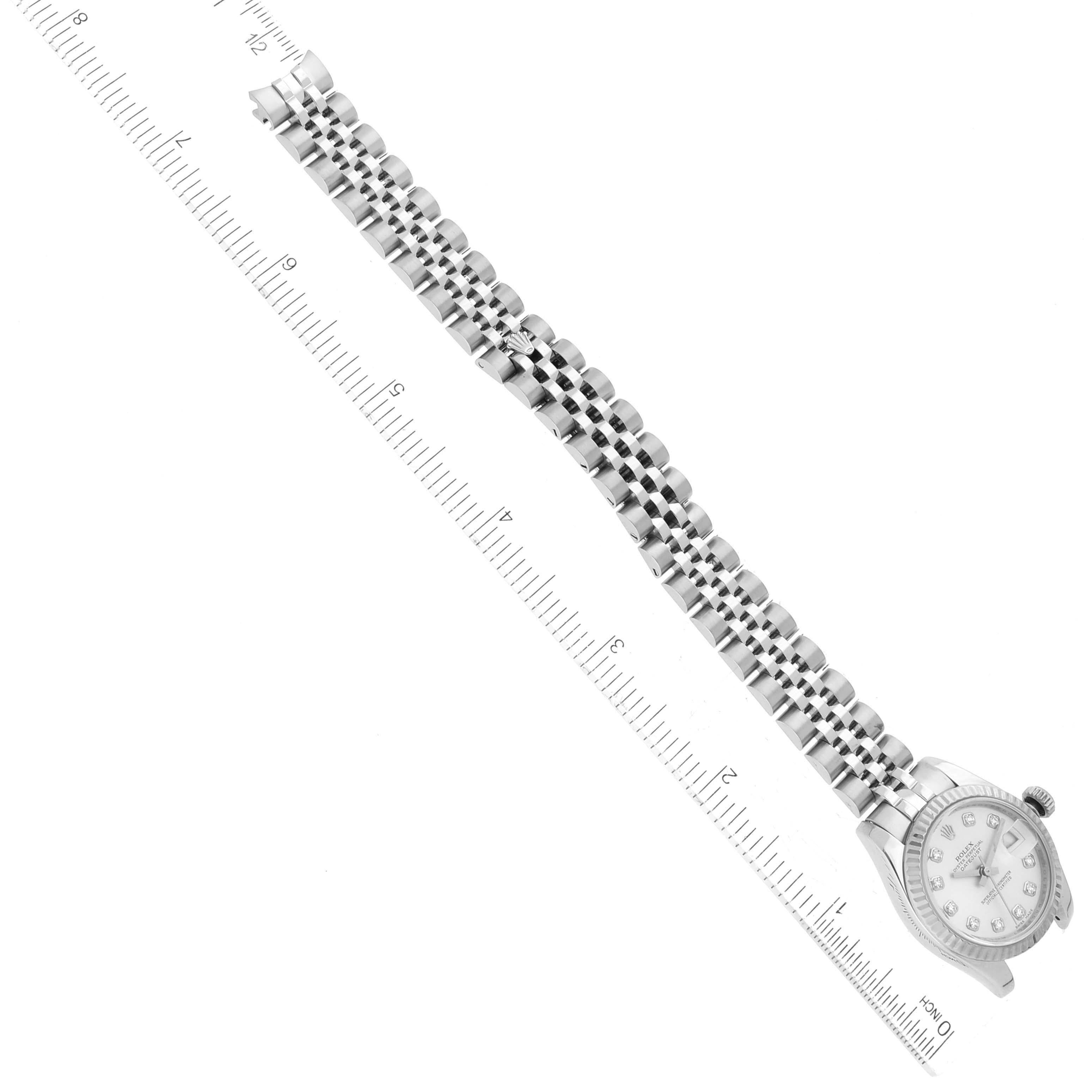 Rolex Datejust Steel White Gold Diamond Dial Ladies Watch 179174 6