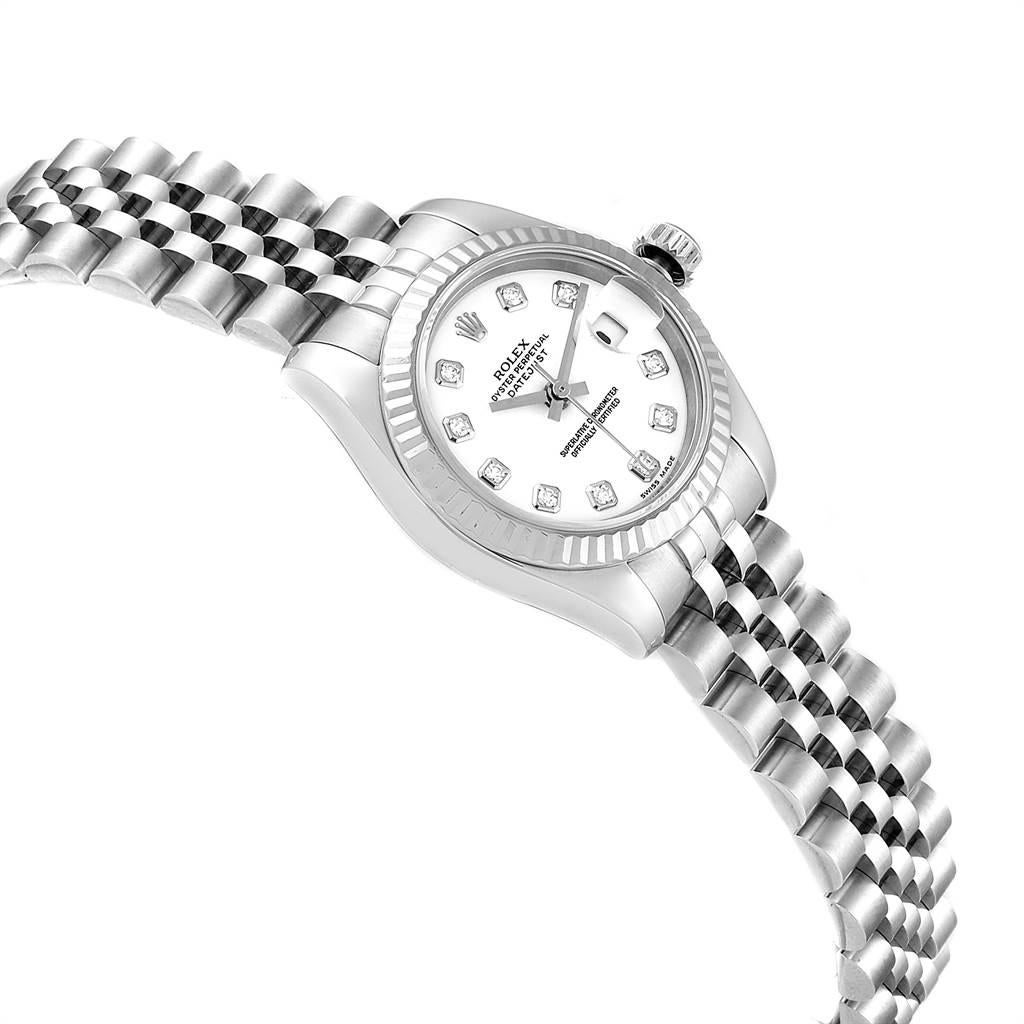 Women's Rolex Datejust Steel White Gold Diamond Dial Ladies Watch 179174