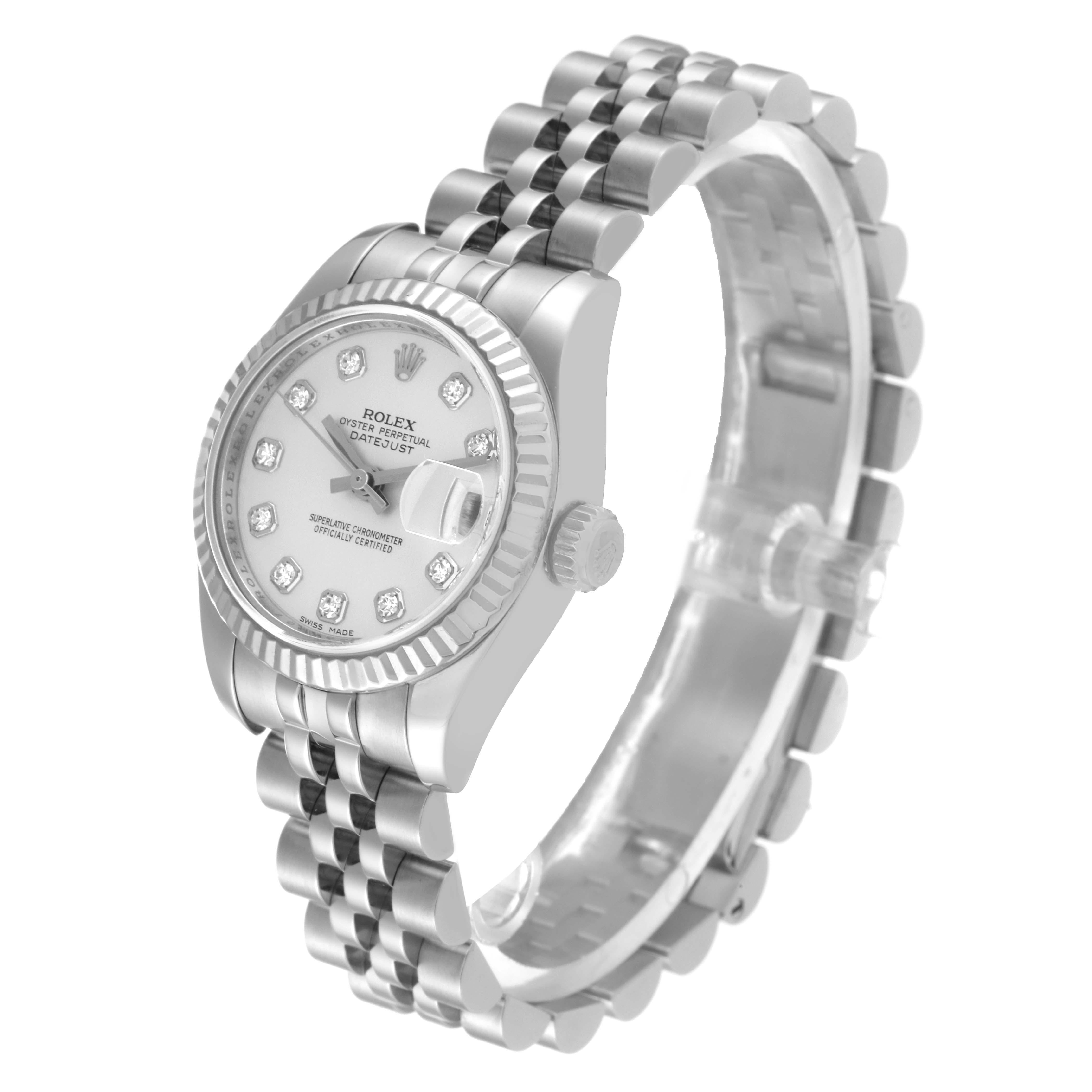 Women's Rolex Datejust Steel White Gold Diamond Dial Ladies Watch 179174