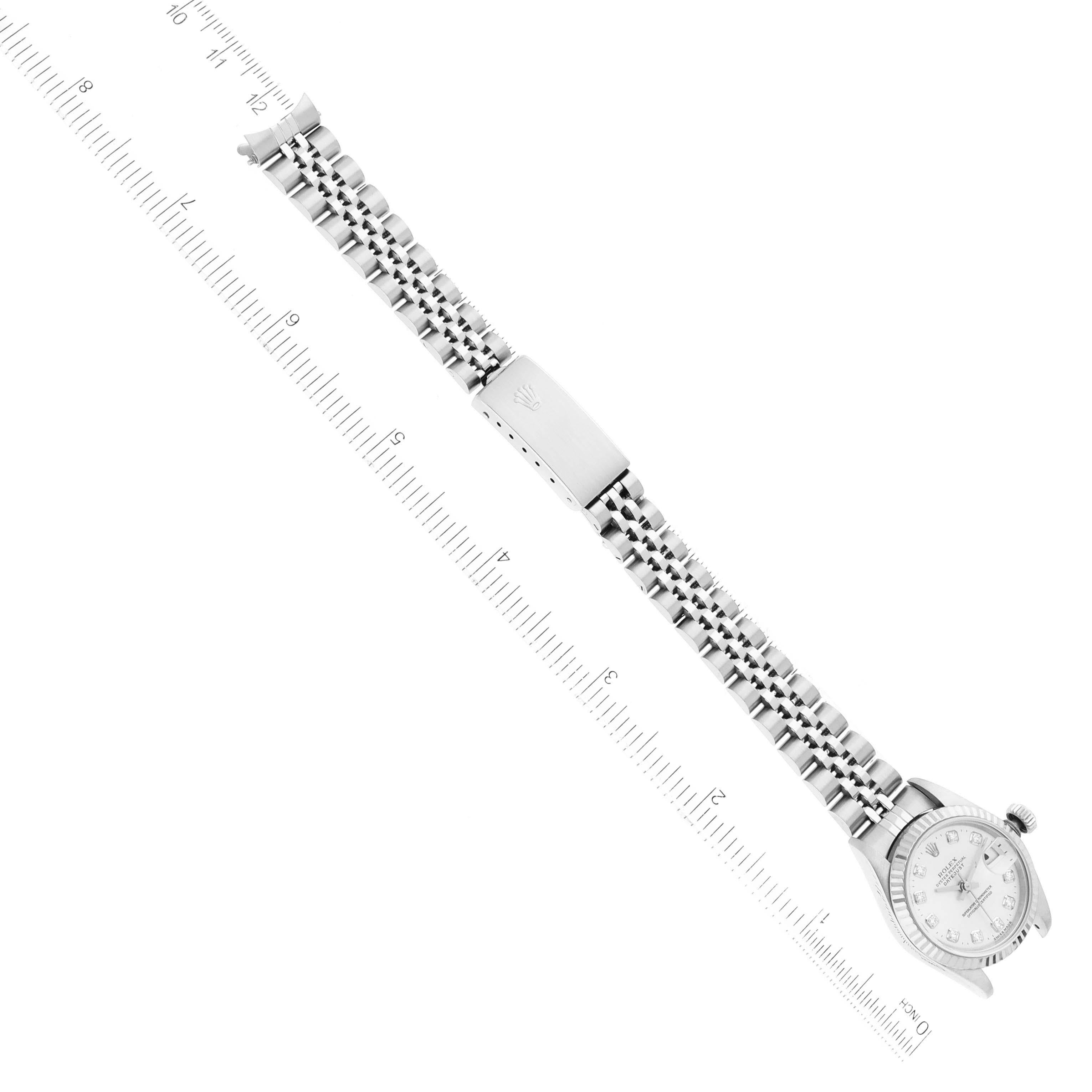 Rolex Montre Datejust en acier, or blanc et cadran en diamant, pour femmes 69174 en vente 7