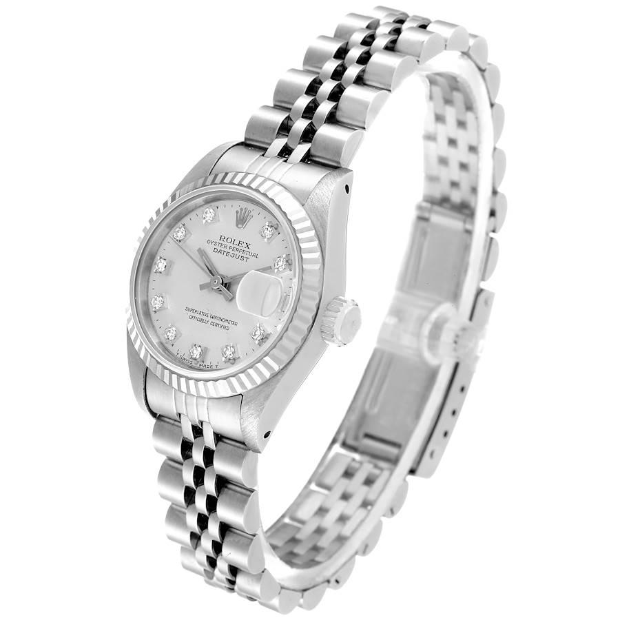 Women's Rolex Datejust Steel White Gold Diamond Dial Ladies Watch 69174