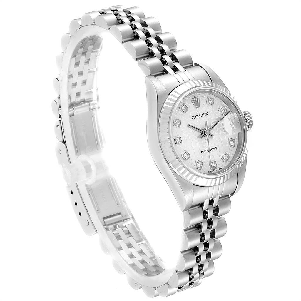 Rolex Datejust Steel White Gold Diamond Dial Ladies Watch 79174 In Excellent Condition In Atlanta, GA