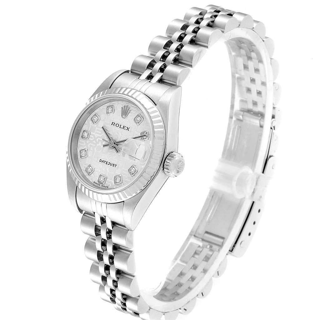 Women's Rolex Datejust Steel White Gold Diamond Dial Ladies Watch 79174