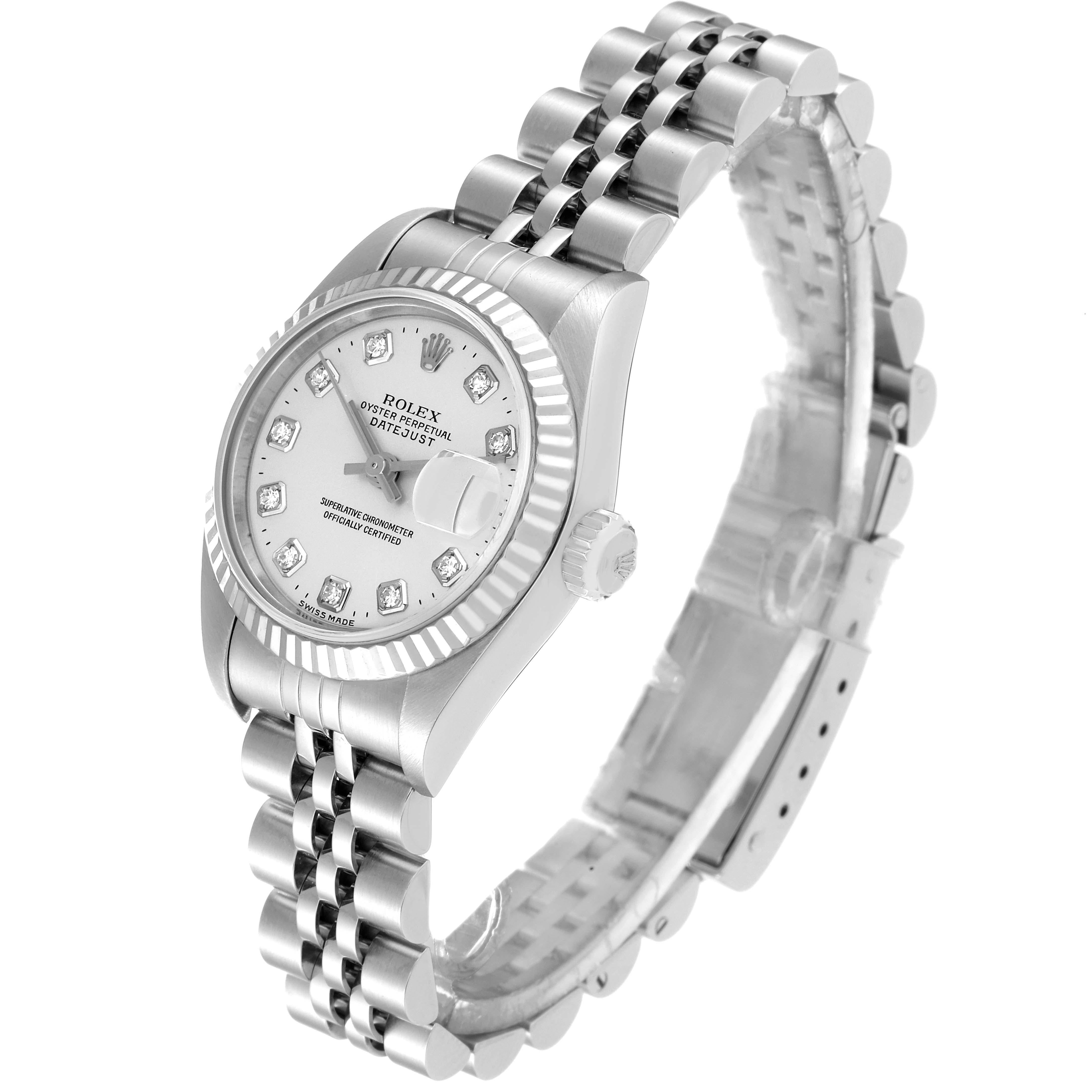 Women's Rolex Datejust Steel White Gold Diamond Dial Ladies Watch 79174