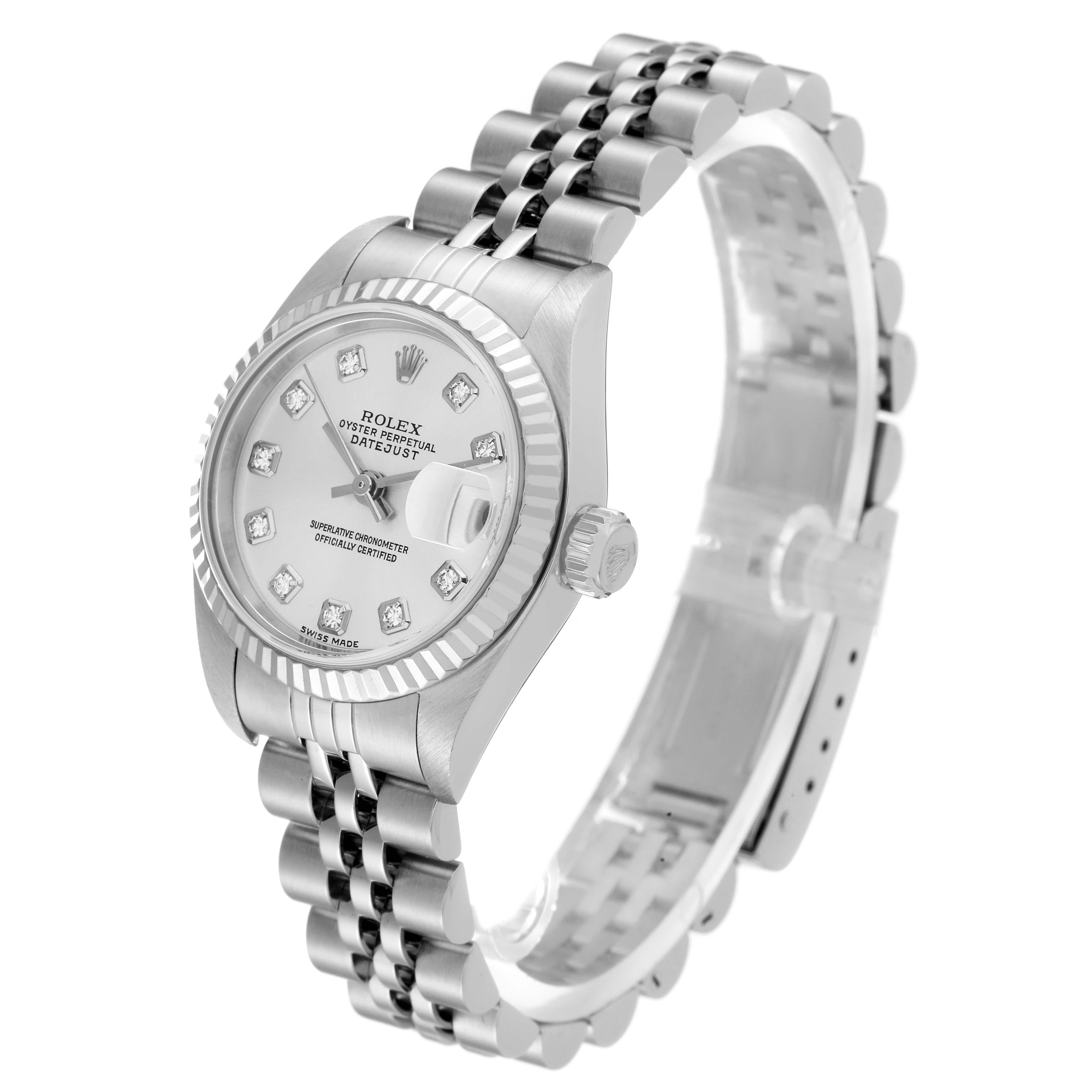 Women's Rolex Datejust Steel White Gold Diamond Dial Ladies Watch 79174