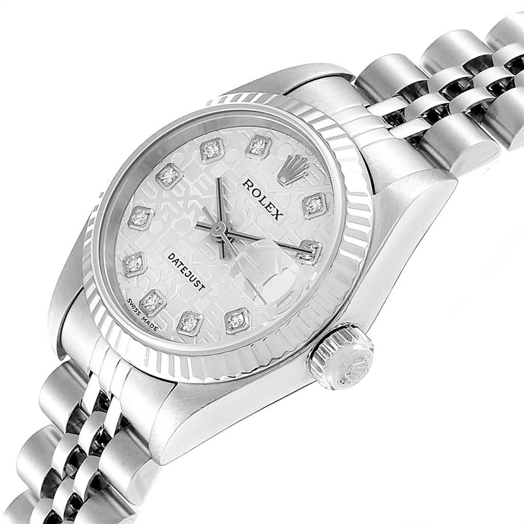 Rolex Datejust Steel White Gold Diamond Dial Ladies Watch 79174 1