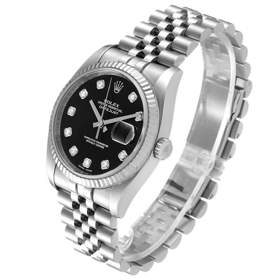 Men's Rolex Datejust Steel White Gold Diamond Dial Mens Watch 116234 Box Card