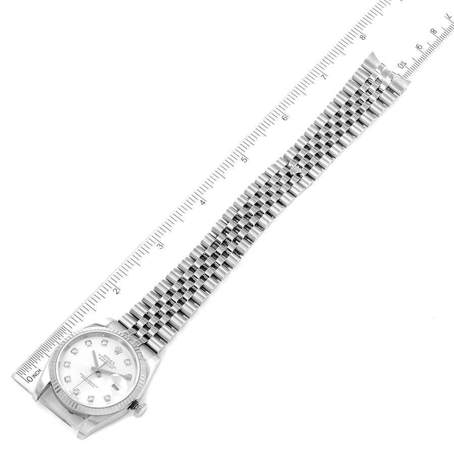 Rolex Datejust Steel White Gold Diamond Dial Mens Watch 116234 For Sale 4