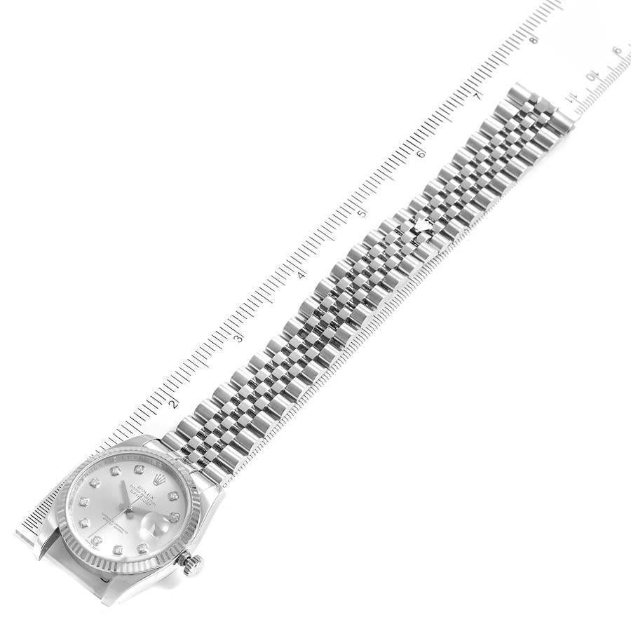 Rolex Datejust Steel White Gold Diamond Dial Mens Watch 116234 For Sale 3