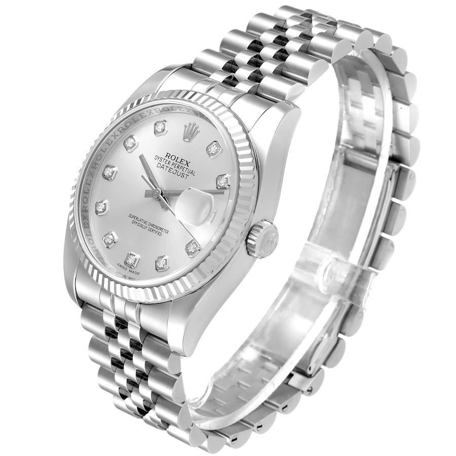 Men's Rolex Datejust Steel White Gold Diamond Dial Mens Watch 116234 For Sale