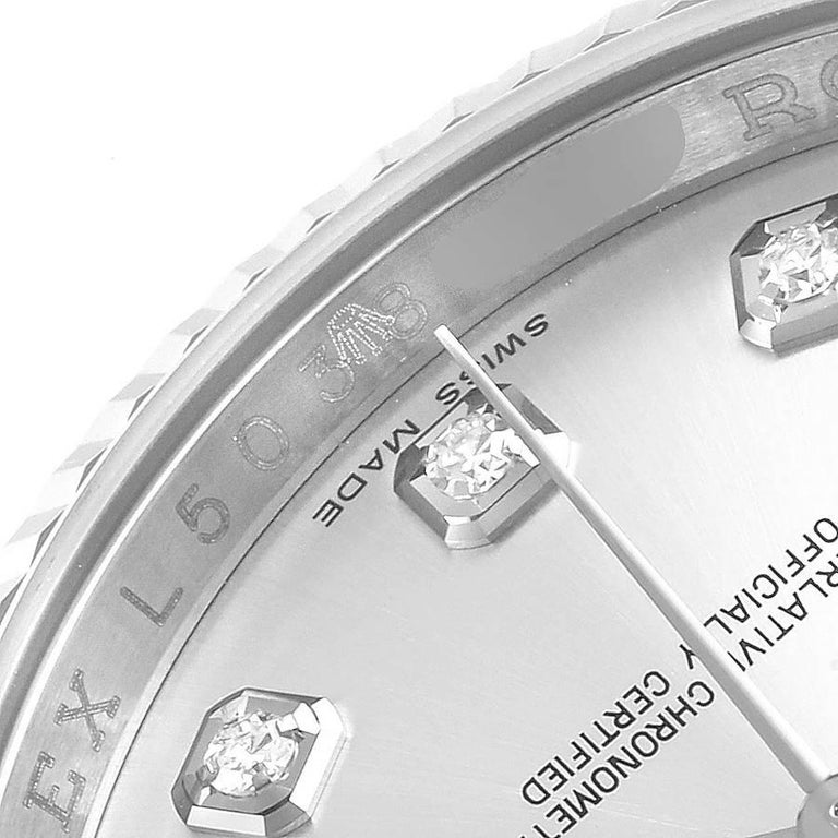Rolex Datejust Steel White Gold Diamond Dial Mens Watch 116234 2