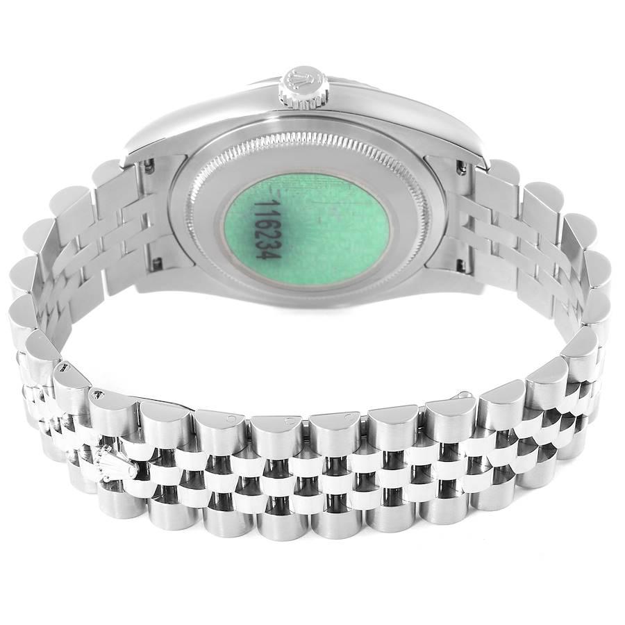 Rolex Datejust Steel White Gold Diamond Dial Mens Watch 116234 For Sale 2