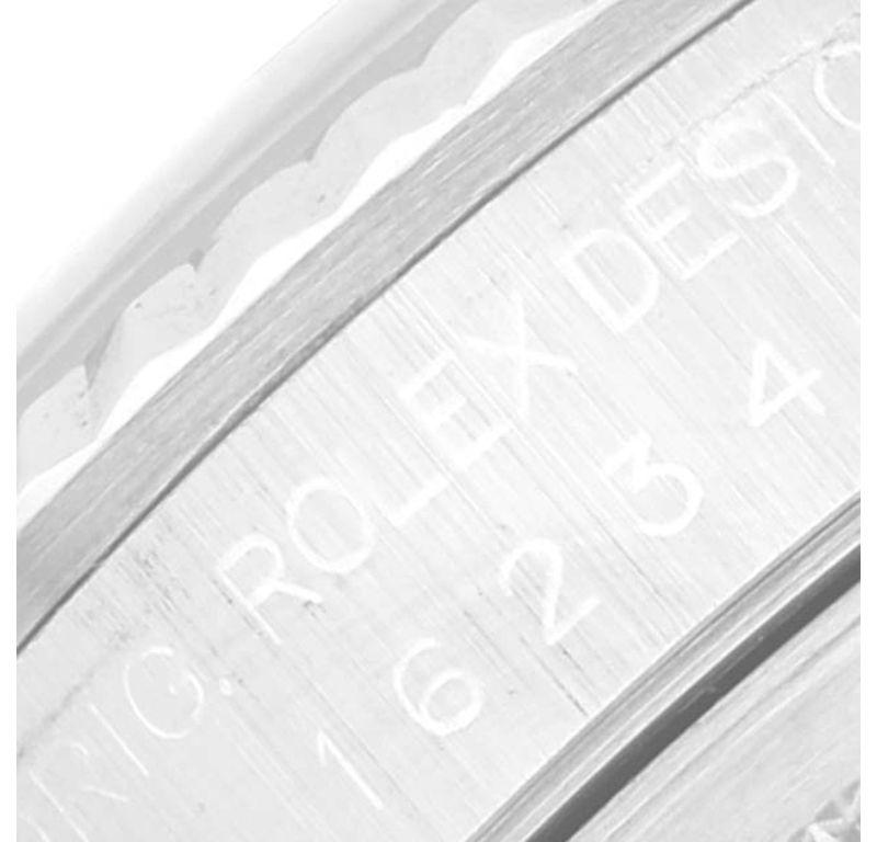 Rolex Datejust Steel White Gold Diamond Dial Mens Watch 16234 1