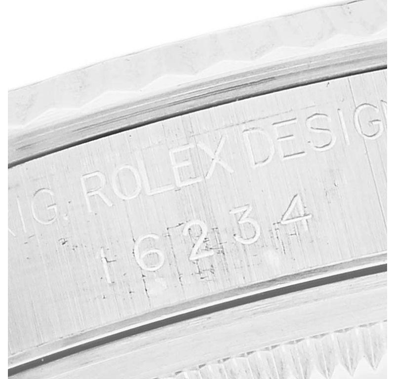 Rolex Datejust Steel White Gold Diamond Dial Mens Watch 16234 2