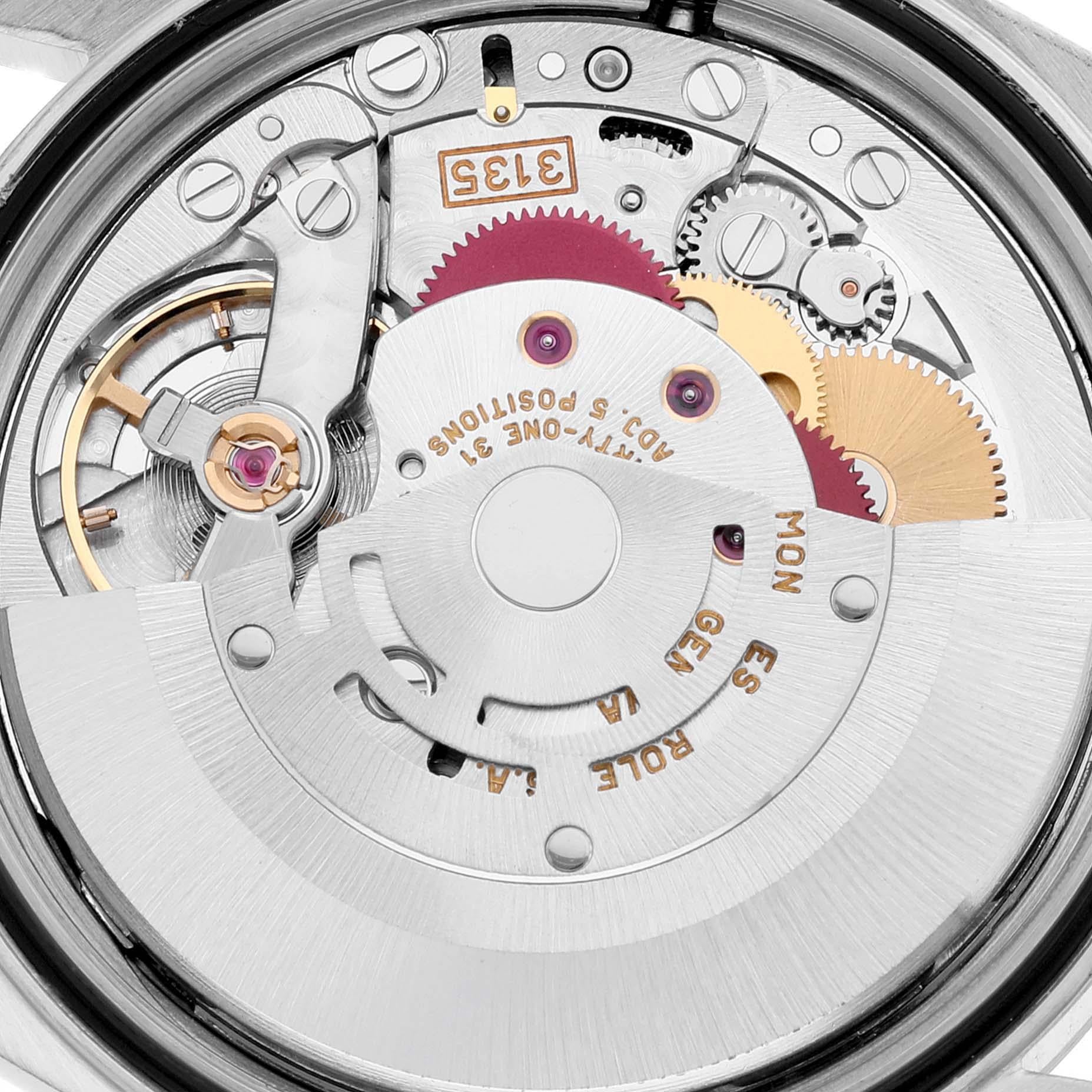 Rolex Datejust Steel White Gold Diamond Dial Mens Watch 16234 3