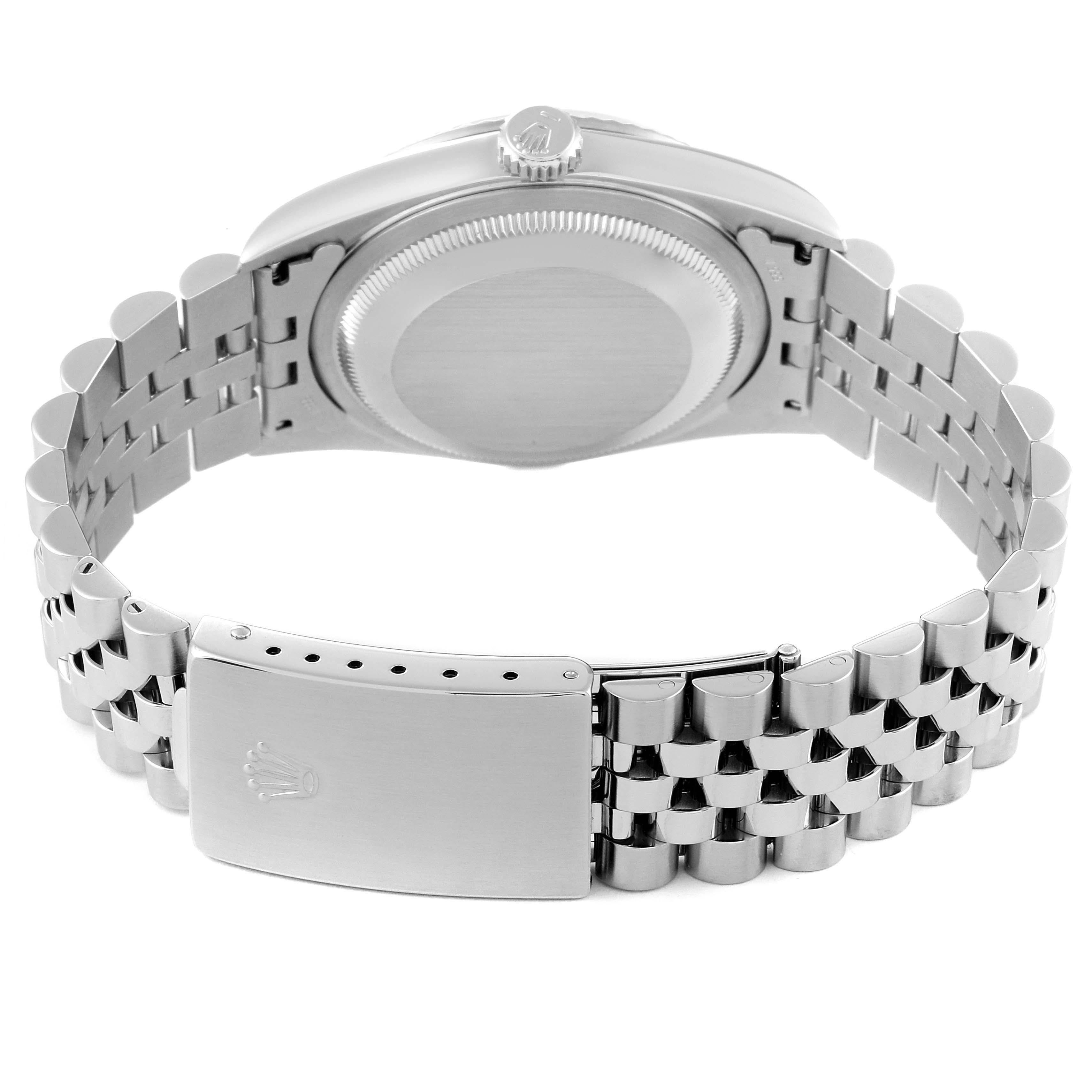 Rolex Datejust Steel White Gold Diamond Dial Mens Watch 16234 4