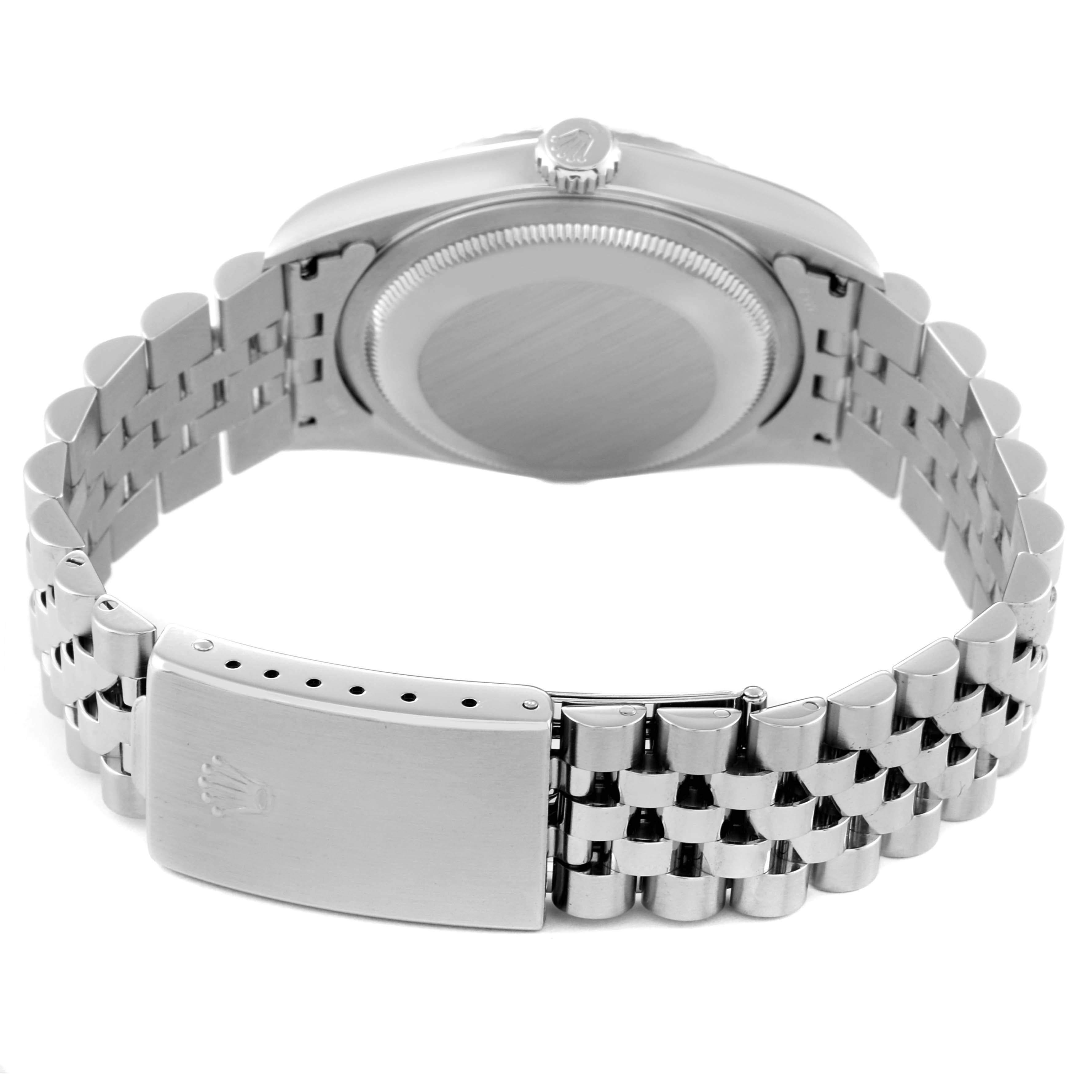Rolex Datejust Steel White Gold Diamond Dial Mens Watch 16234 5