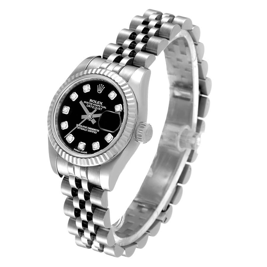Women's Rolex Datejust Steel White Gold Diamond Ladies Watch 179174 Box Card
