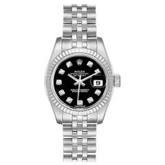Rolex Datejust Steel White Gold Diamond Ladies Watch 179174 Box