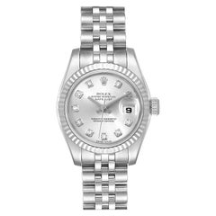 Rolex Datejust Steel White Gold Diamond Ladies Watch 179174 Box