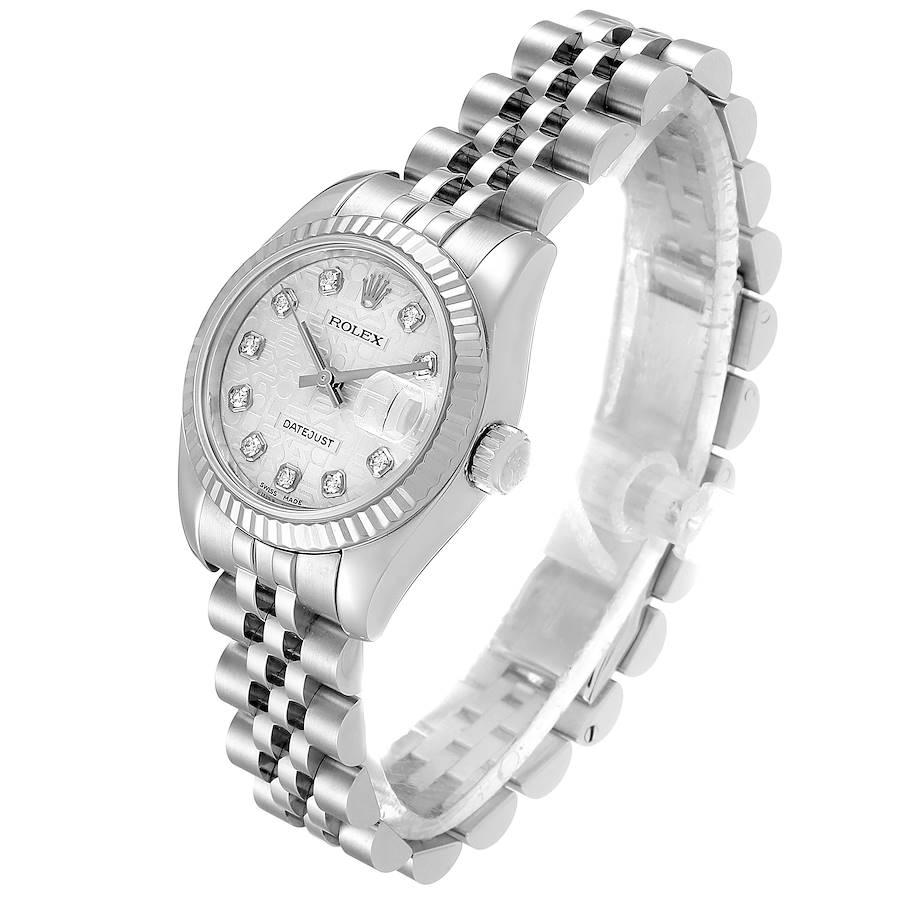 Women's Rolex Datejust Steel White Gold Diamond Ladies Watch 179174 Box Papers For Sale