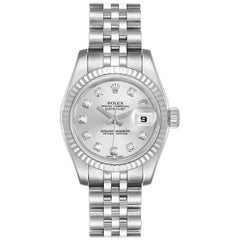 Rolex Datejust Steel White Gold Diamond Ladies Watch 179174 Box Papers