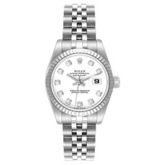 Rolex Datejust Steel White Gold Diamond Ladies Watch 179174