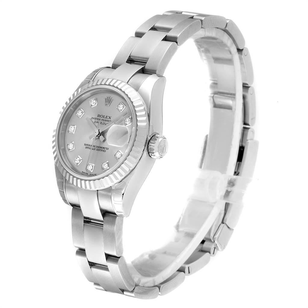 Women's Rolex Datejust Steel White Gold Diamond Ladies Watch 179174 Unworn