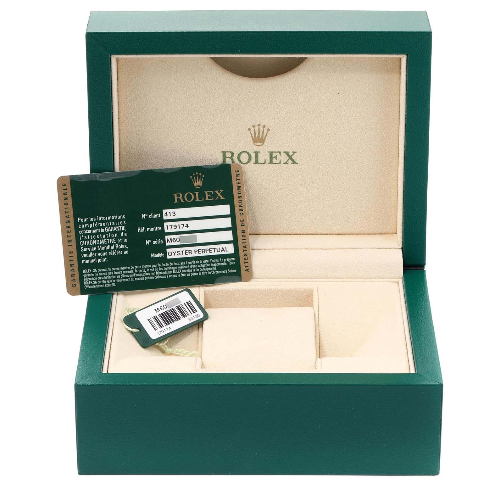 Rolex Datejust Steel White Gold Diamond Ladies Watch 79174 Box Card For Sale 8