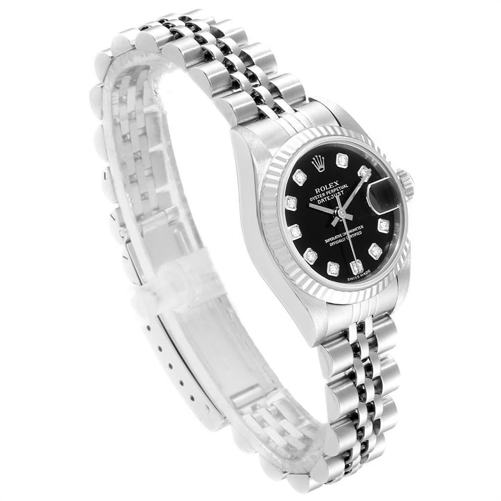 Rolex Datejust Steel White Gold Diamond Ladies Watch 79174 Box Papers In Good Condition In Atlanta, GA