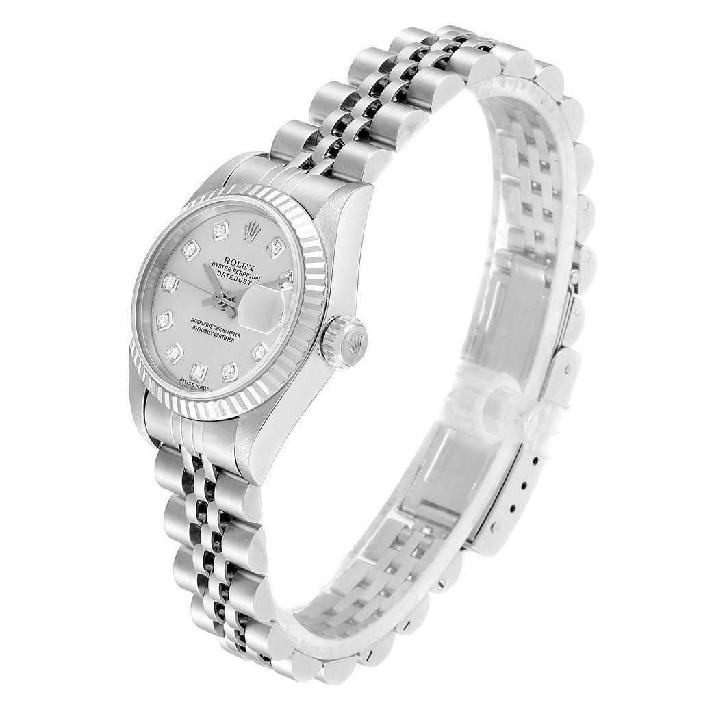 Women's Rolex Datejust Steel White Gold Diamond Ladies Watch 79174 Box Papers