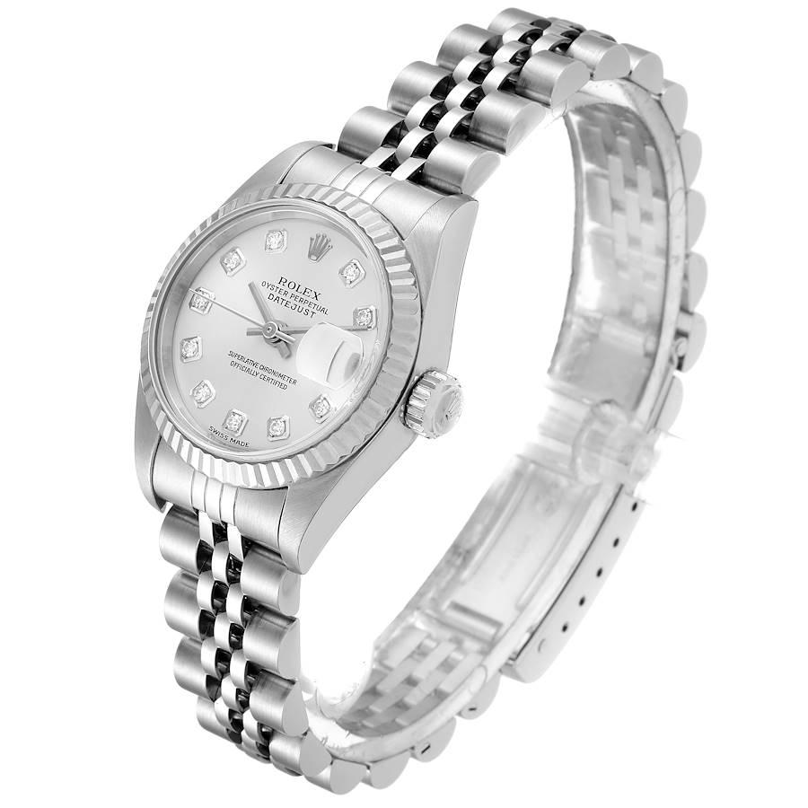 Women's Rolex Datejust Steel White Gold Diamond Ladies Watch 79174 Papers For Sale