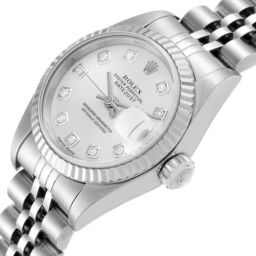 Rolex Datejust Steel White Gold Diamond Ladies Watch 79174 Papers For Sale 1