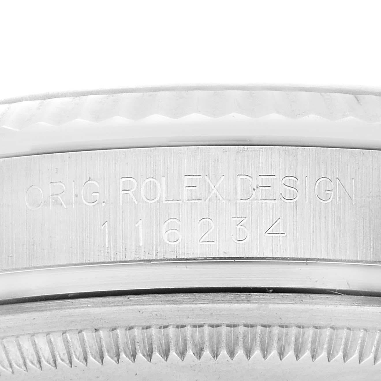 Men's Rolex Datejust Steel White Gold Fluted Bezel Black Dial Mens Watch 116234 For Sale