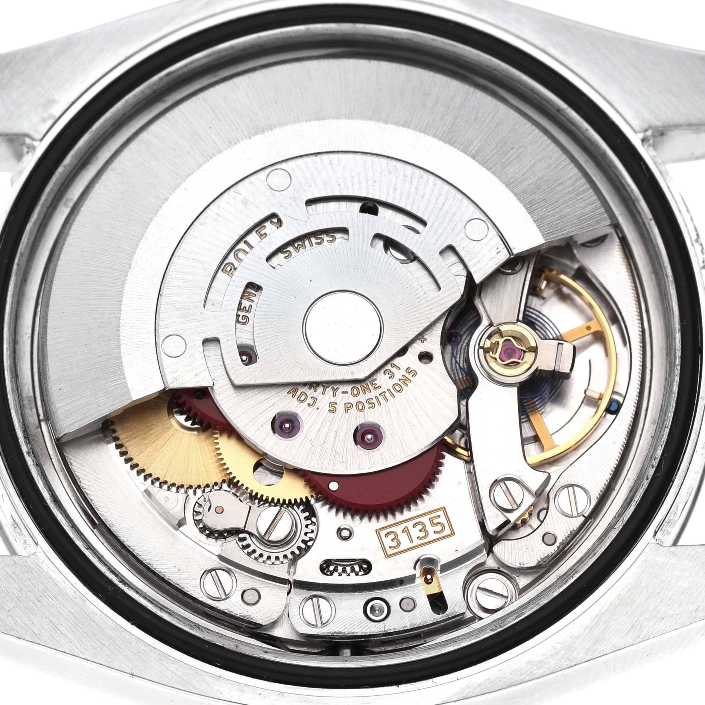 Men's Rolex Datejust Steel White Gold Fluted Bezel Blue Dial Mens Watch 116234