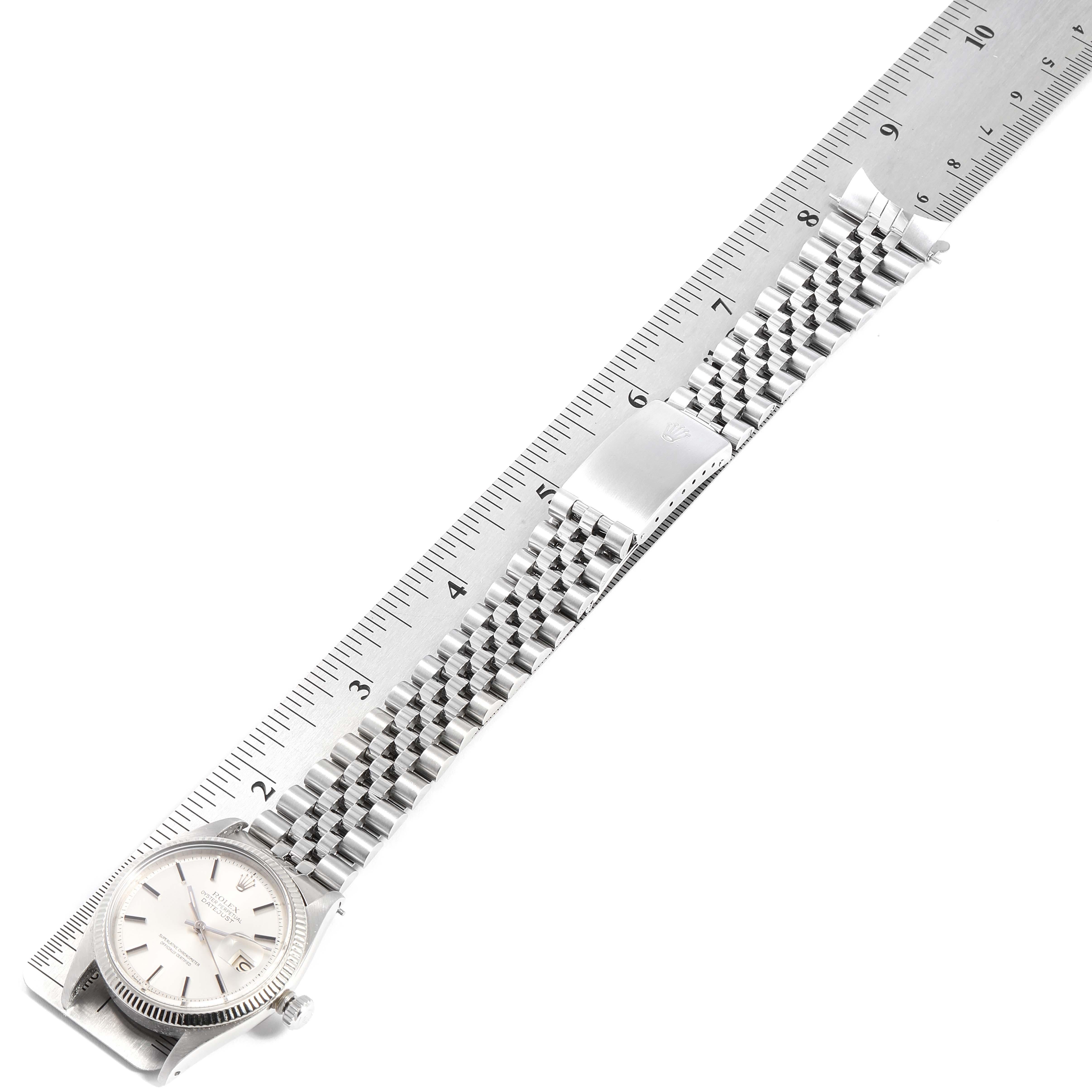 Rolex Datejust Steel White Gold Fluted Bezel Vintage Steel Watch 1601 For Sale 6