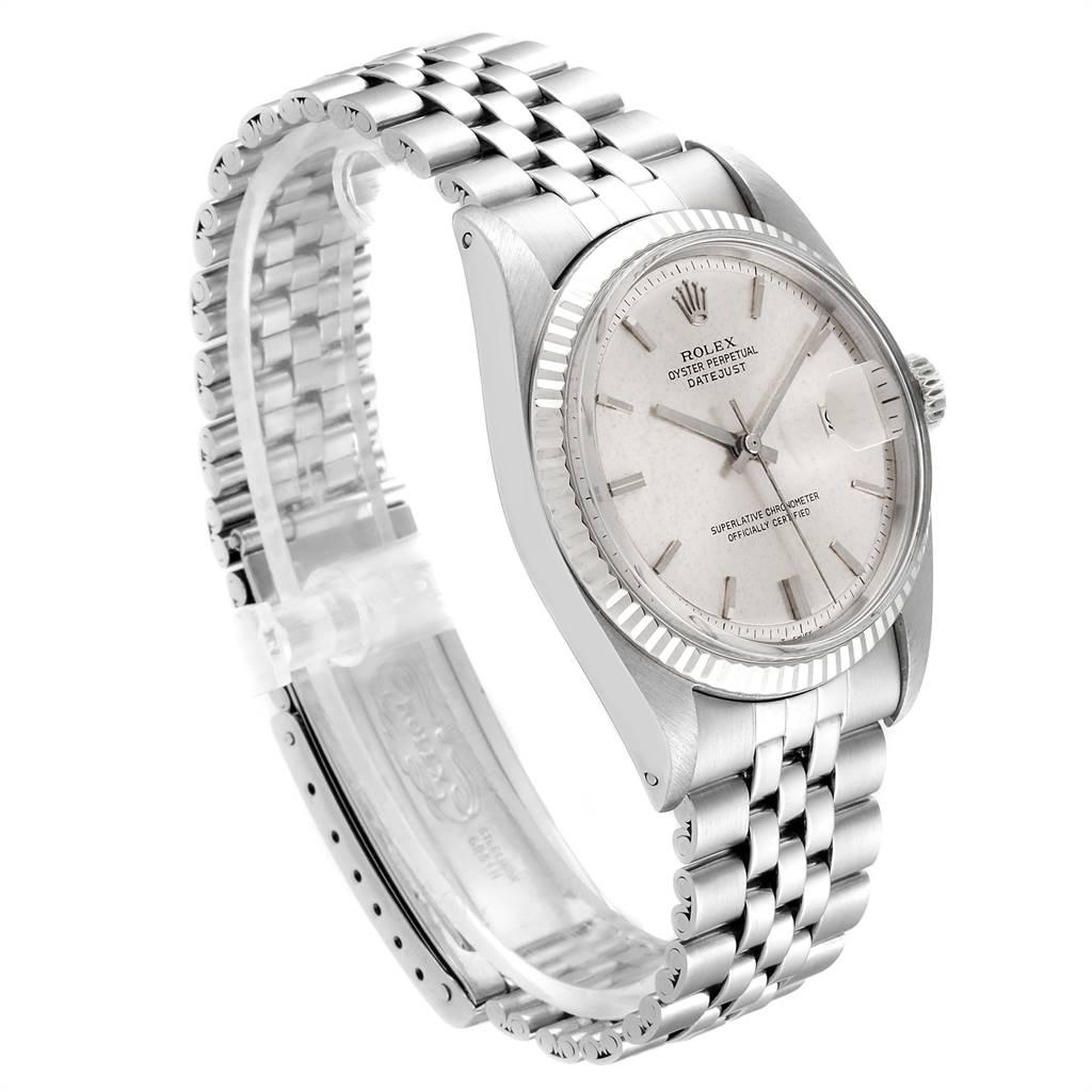 Rolex Datejust Steel White Gold Fluted Bezel Vintage Steel Watch 1601 In Good Condition In Atlanta, GA