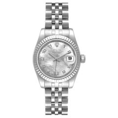 Rolex Datejust Steel White Gold Goldust Diamond Ladies Watch 179174