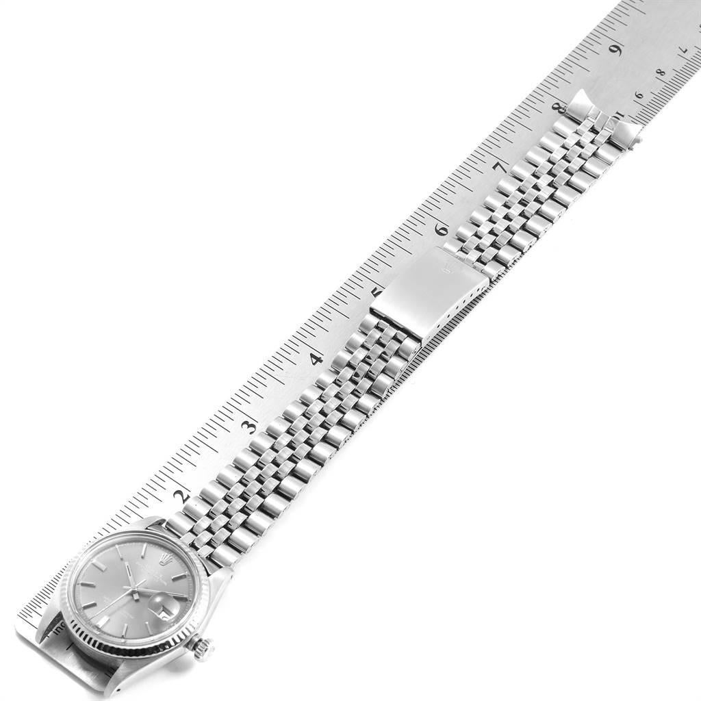Rolex Datejust Steel White Gold Grey Dial Vintage Men's Watch 1601 For Sale 6