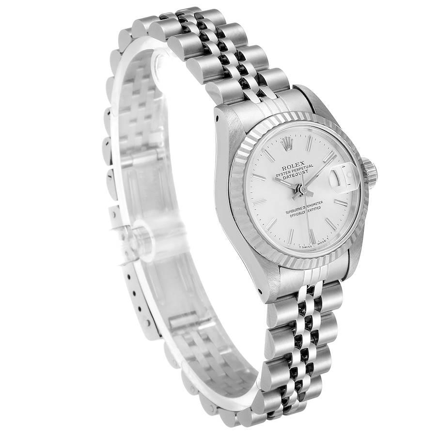 Rolex Datejust Steel White Gold Jubilee Bracelet Ladies Watch 69174 Box Papers In Excellent Condition For Sale In Atlanta, GA