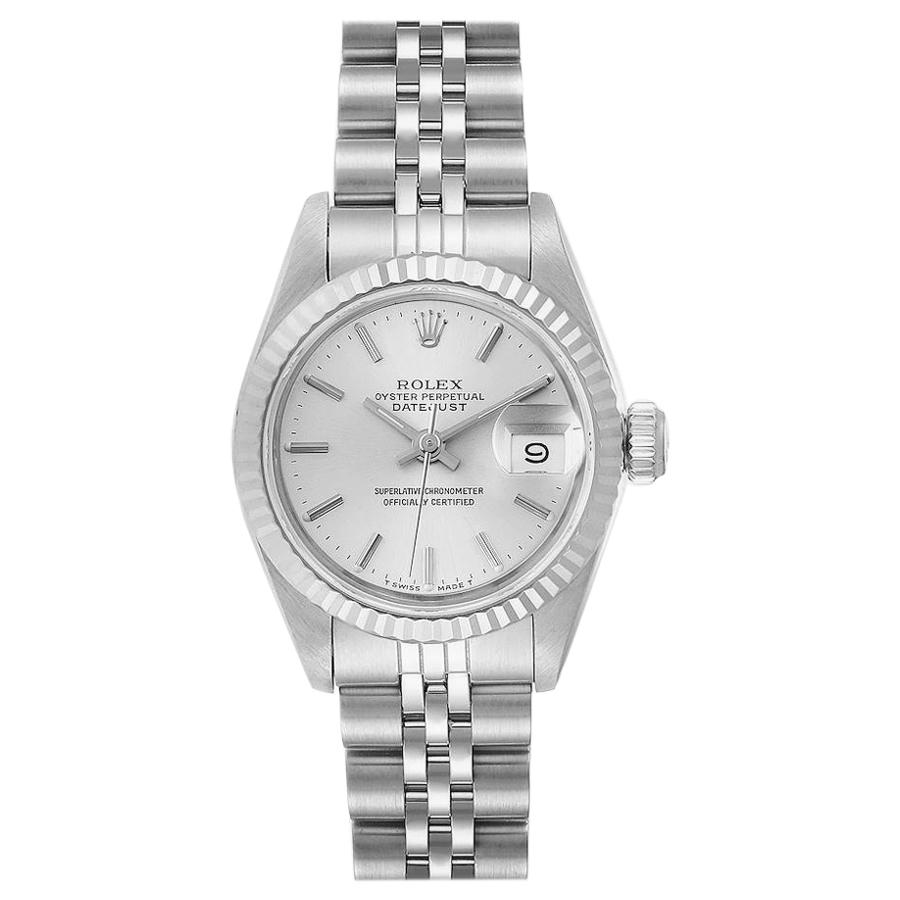 Rolex Datejust Steel White Gold Jubilee Bracelet Ladies Watch 69174 Box Papers For Sale