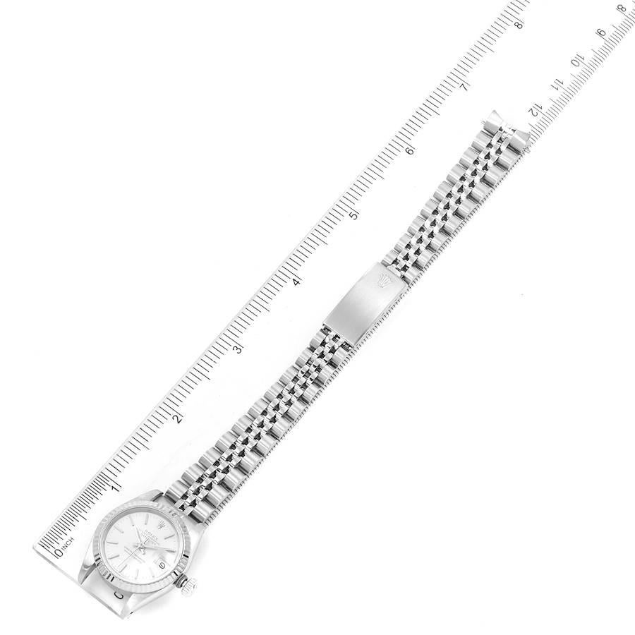 Rolex Datejust Steel White Gold Jubilee Bracelet Ladies Watch 69174 Papers For Sale 6