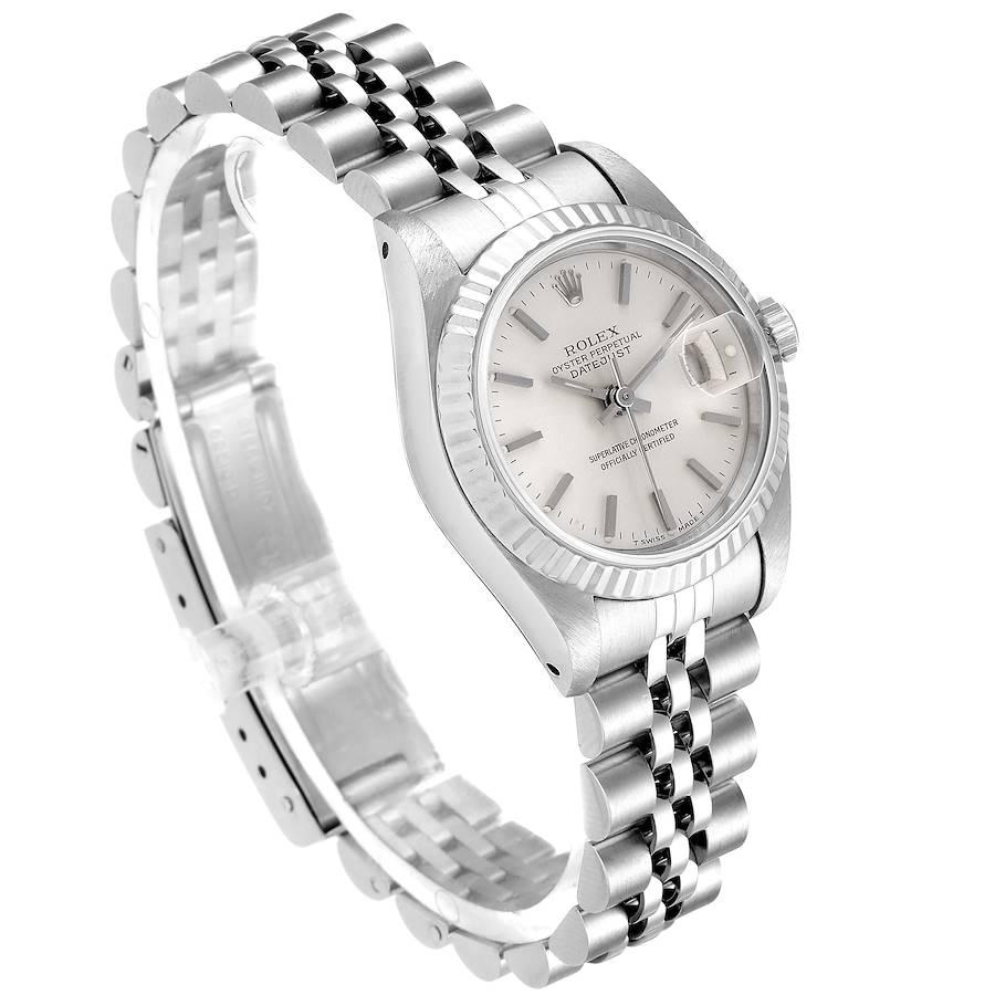 Rolex Datejust Steel White Gold Jubilee Bracelet Ladies Watch 69174 Papers In Excellent Condition For Sale In Atlanta, GA