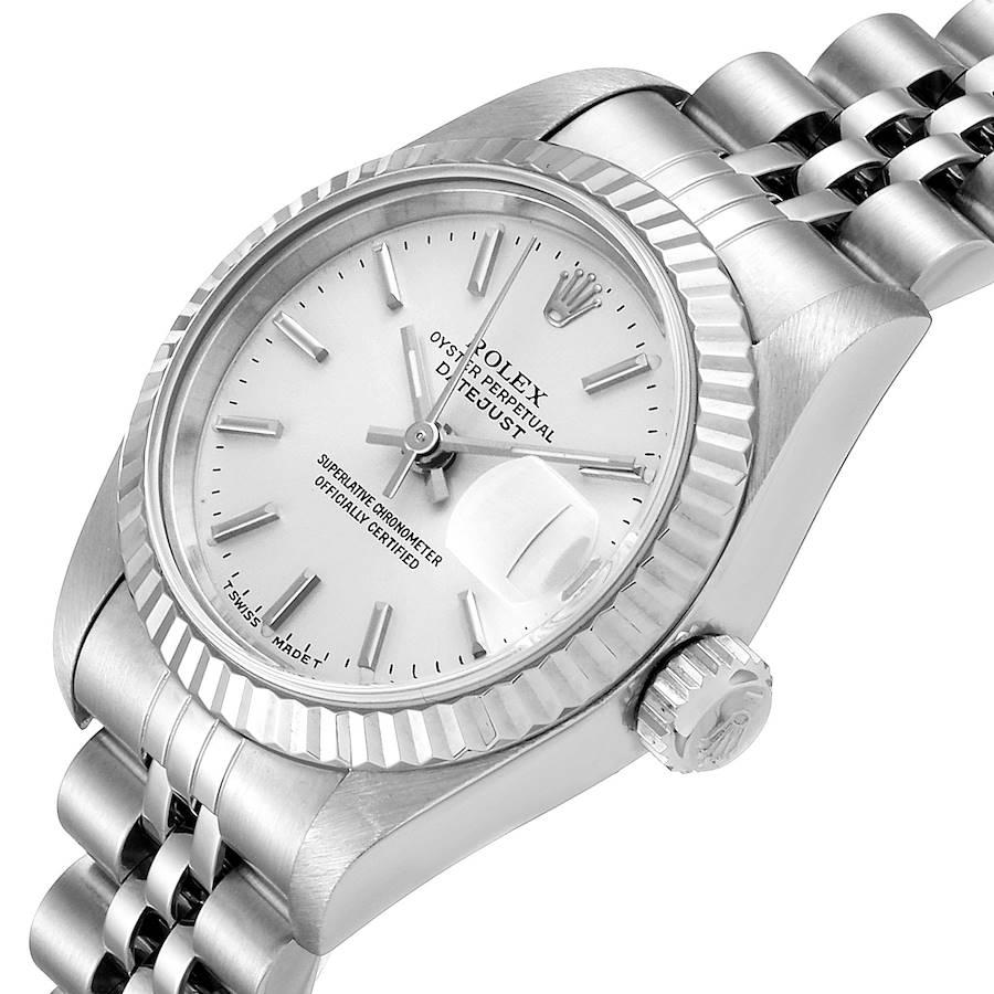 Rolex Datejust Steel White Gold Jubilee Bracelet Ladies Watch 69174 Papers For Sale 1
