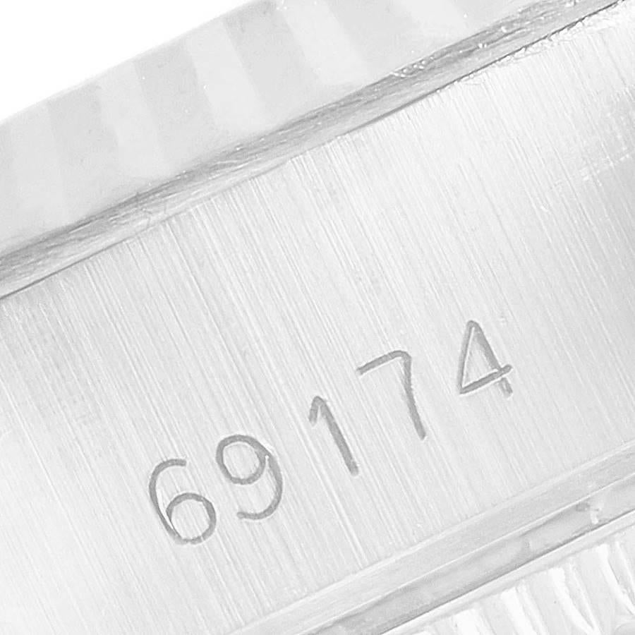 Rolex Datejust Steel White Gold Jubilee Bracelet Ladies Watch 69174 Papers For Sale 2