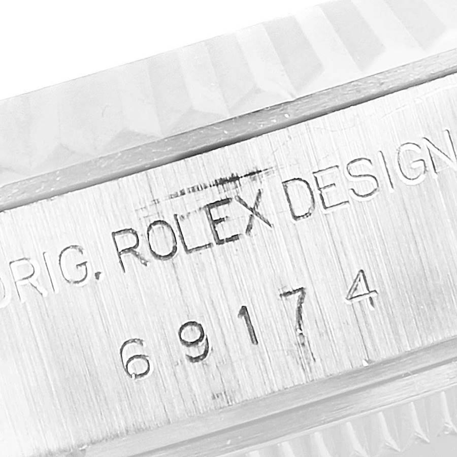Rolex Datejust Steel White Gold Jubilee Bracelet Ladies Watch 69174 Papers For Sale 2
