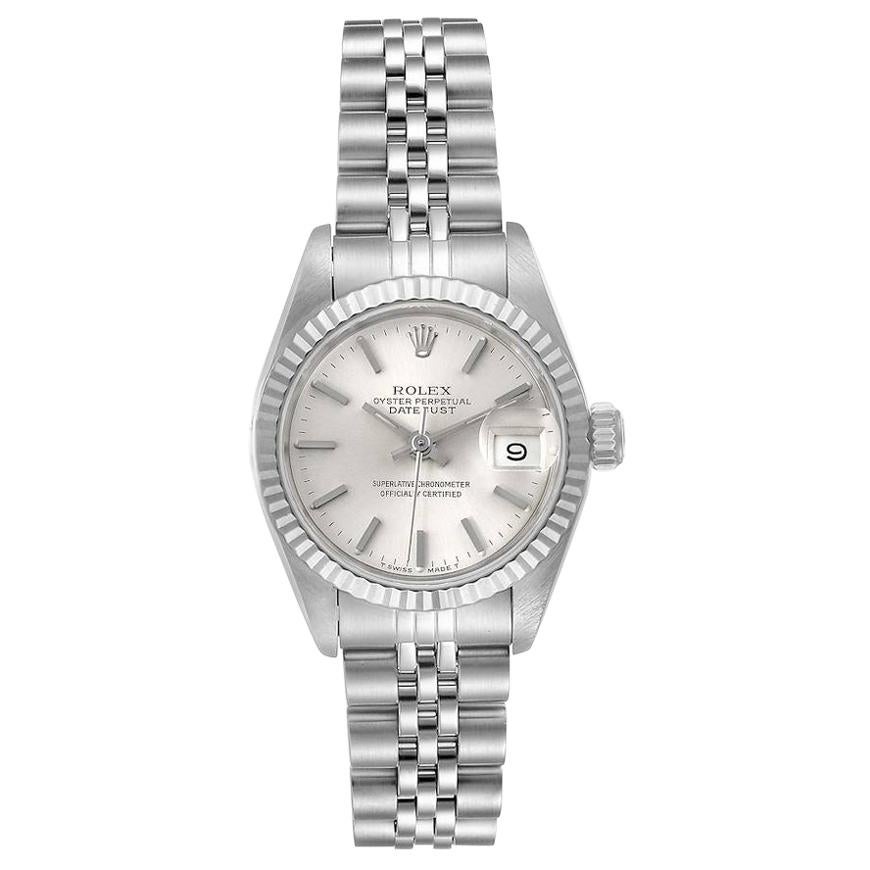 Rolex Datejust Steel White Gold Jubilee Bracelet Ladies Watch 69174 Papers For Sale