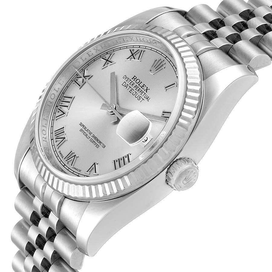 Rolex Datejust Steel White Gold Jubilee Bracelet Men's Watch 116234 2